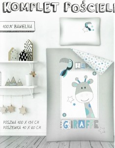 POŚCIEL ŻYRAFA NIEBIESKA